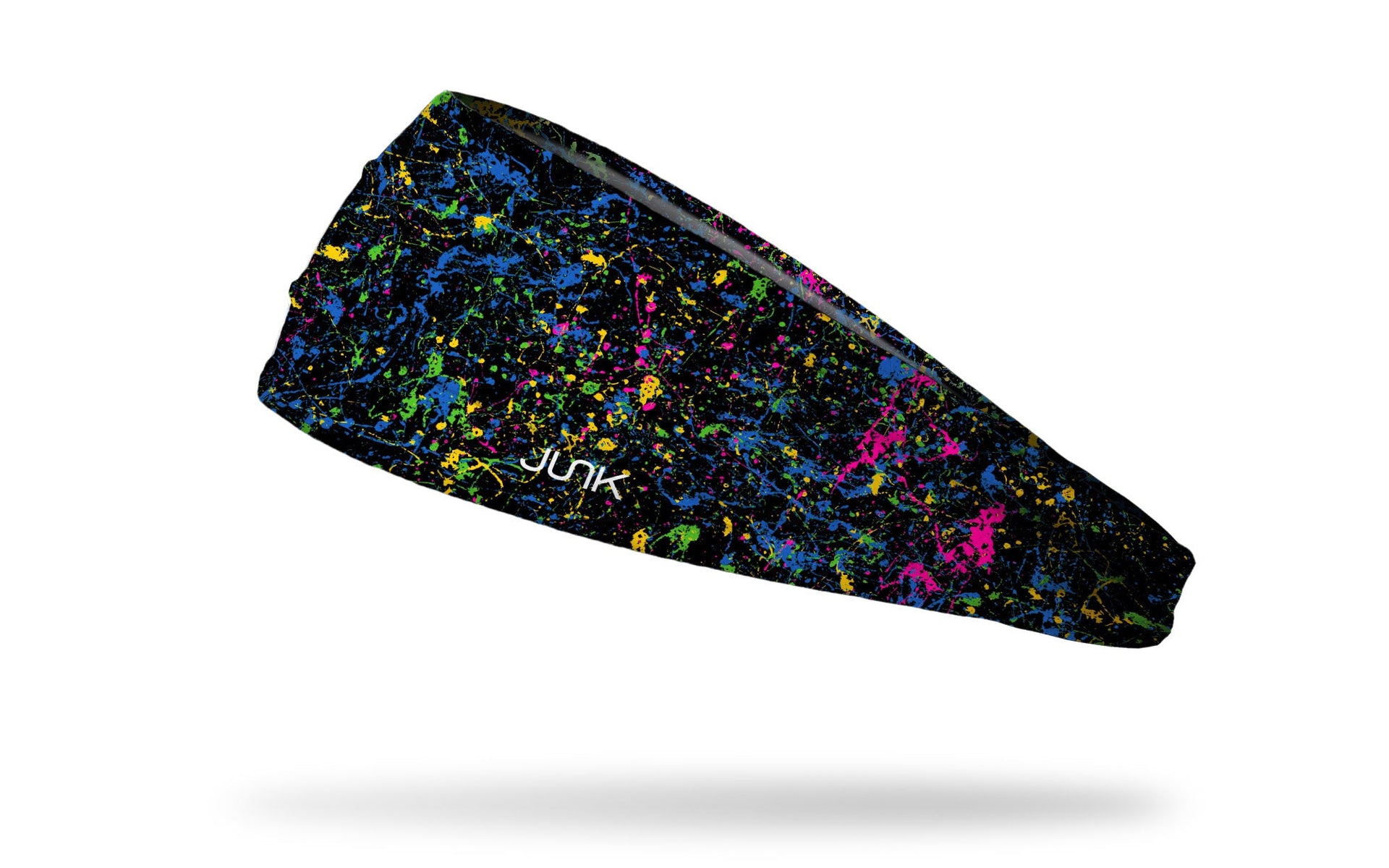 colorful black and multicolored paint splattered heaband