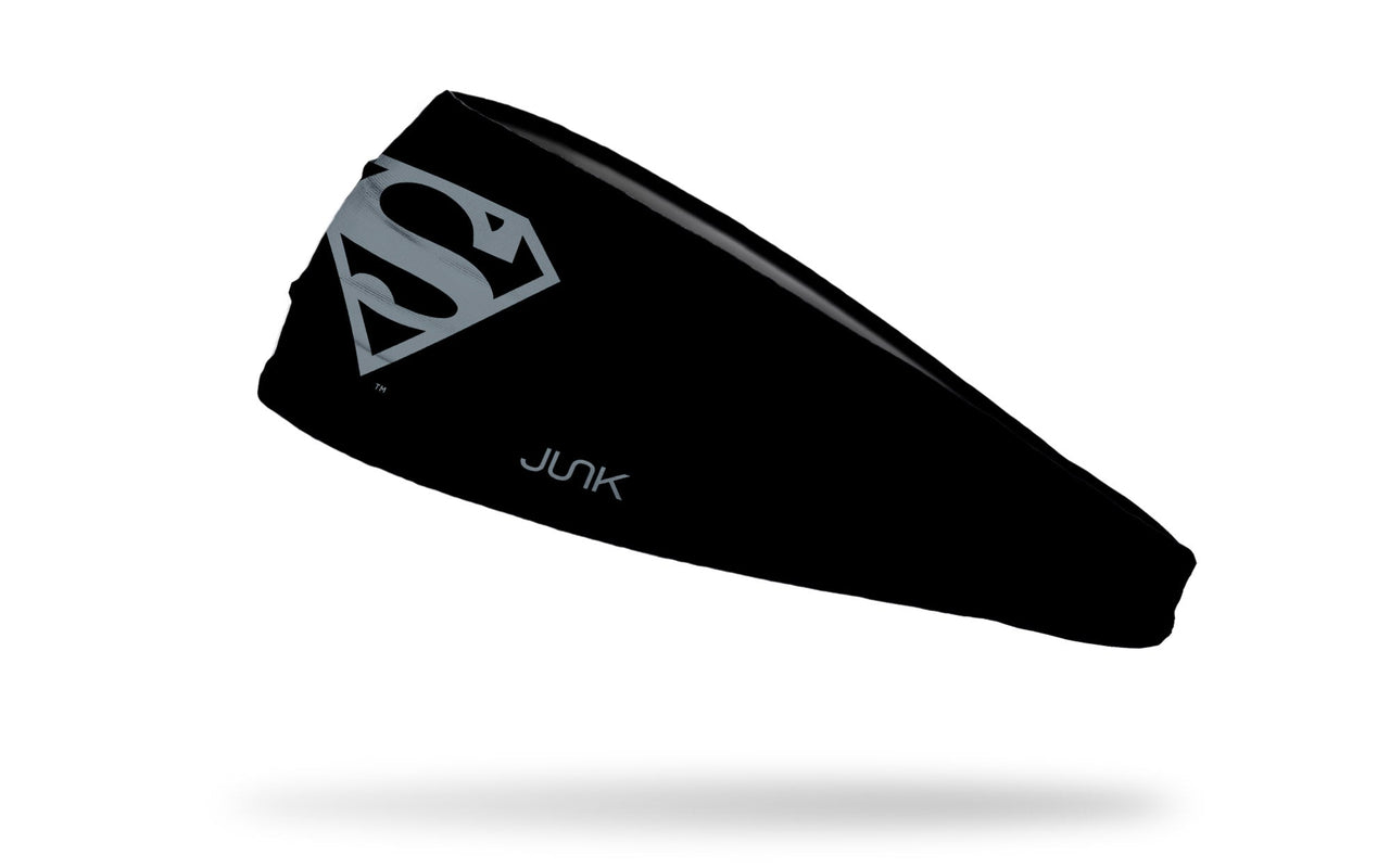 black headband with DC Superman logo in dark gray
